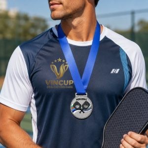 Huy chương kim loại hình 2 vợt Pickleball  - VCH1002 - Ảnh 5
